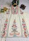 Tew Faux Georgette Embroidery Work Kurti With Plazzo Dupatta Suppliers In India